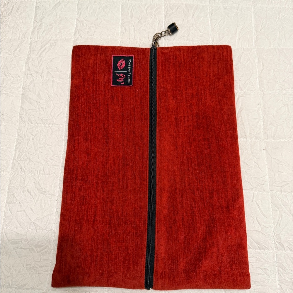 Red Makeup Junkie Bag with Zipper - Picture 2 of 5